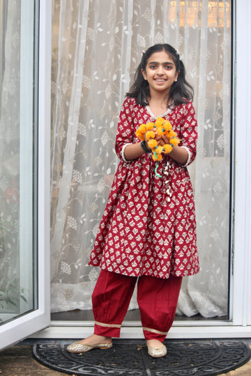 Angrakha Kurta with Afghani Salwar