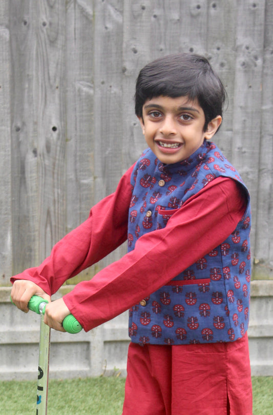 Block Print Nehru Jacket