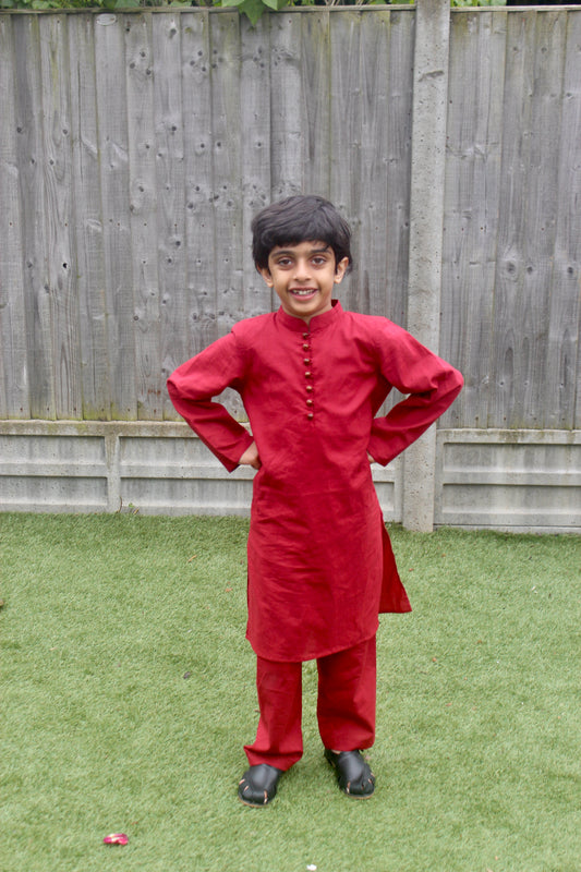 Red Kurta Pyjama