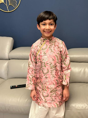 Pink Chanderi Kurta Pyjama